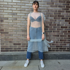 Light blue sheer organza dress