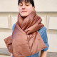 Quilted Puffy Shawl. Winter down blanket scarf. Soft padded scarf gift.