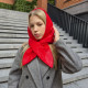 Hood scarf puffer. Warm quilted kerchief.