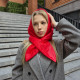 Hood scarf puffer. Warm quilted kerchief.