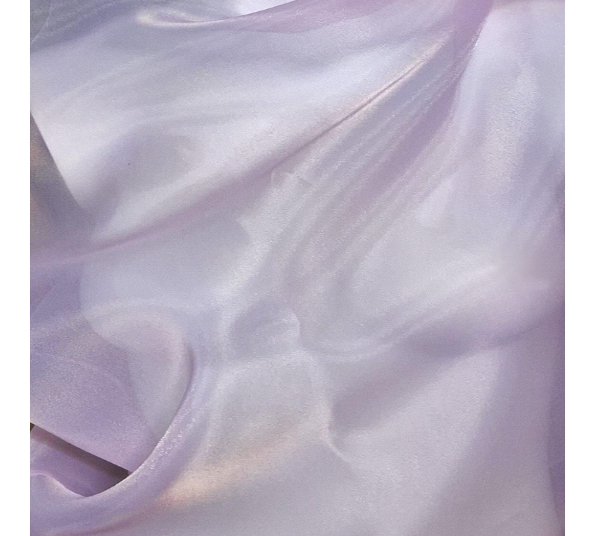 Beige asymmetrical blouse a high neck, made of translucent organza.