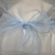 Pale Blue Crinkled Organza Sheer Belted Dress turn back to front.