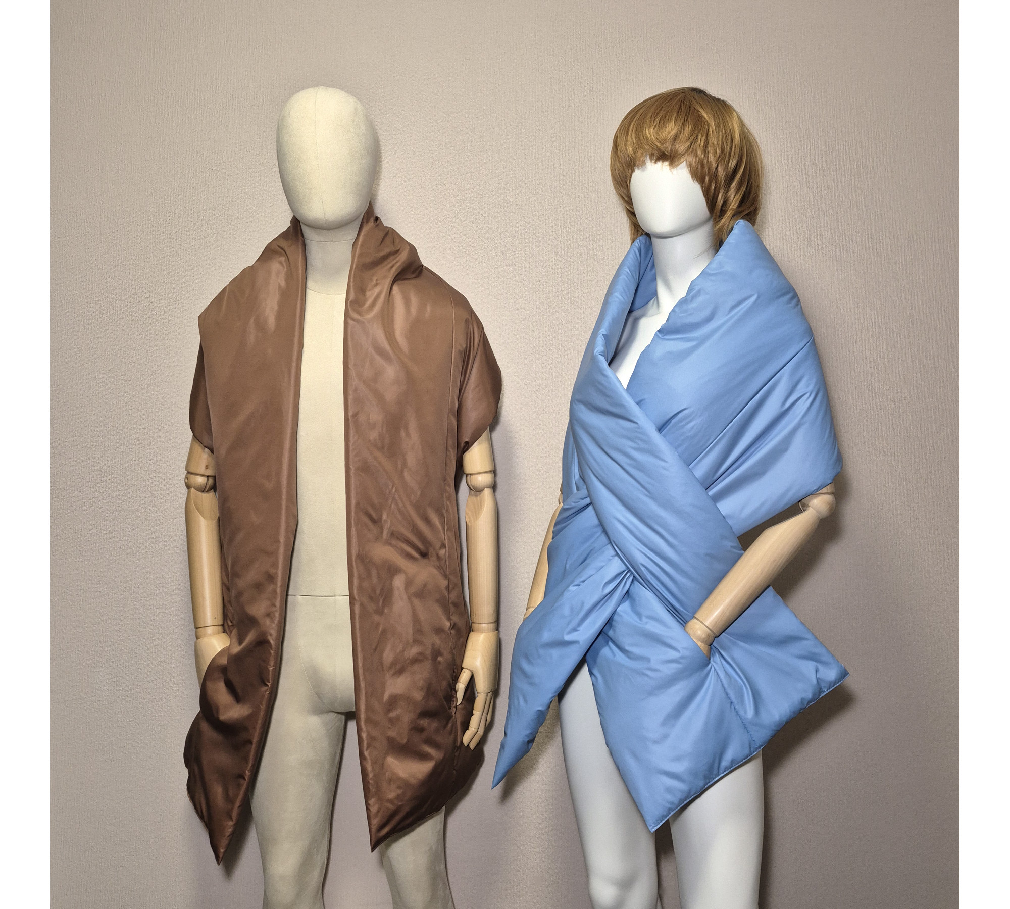 Puffer scarf with 2 pockets. Warm winter shawl