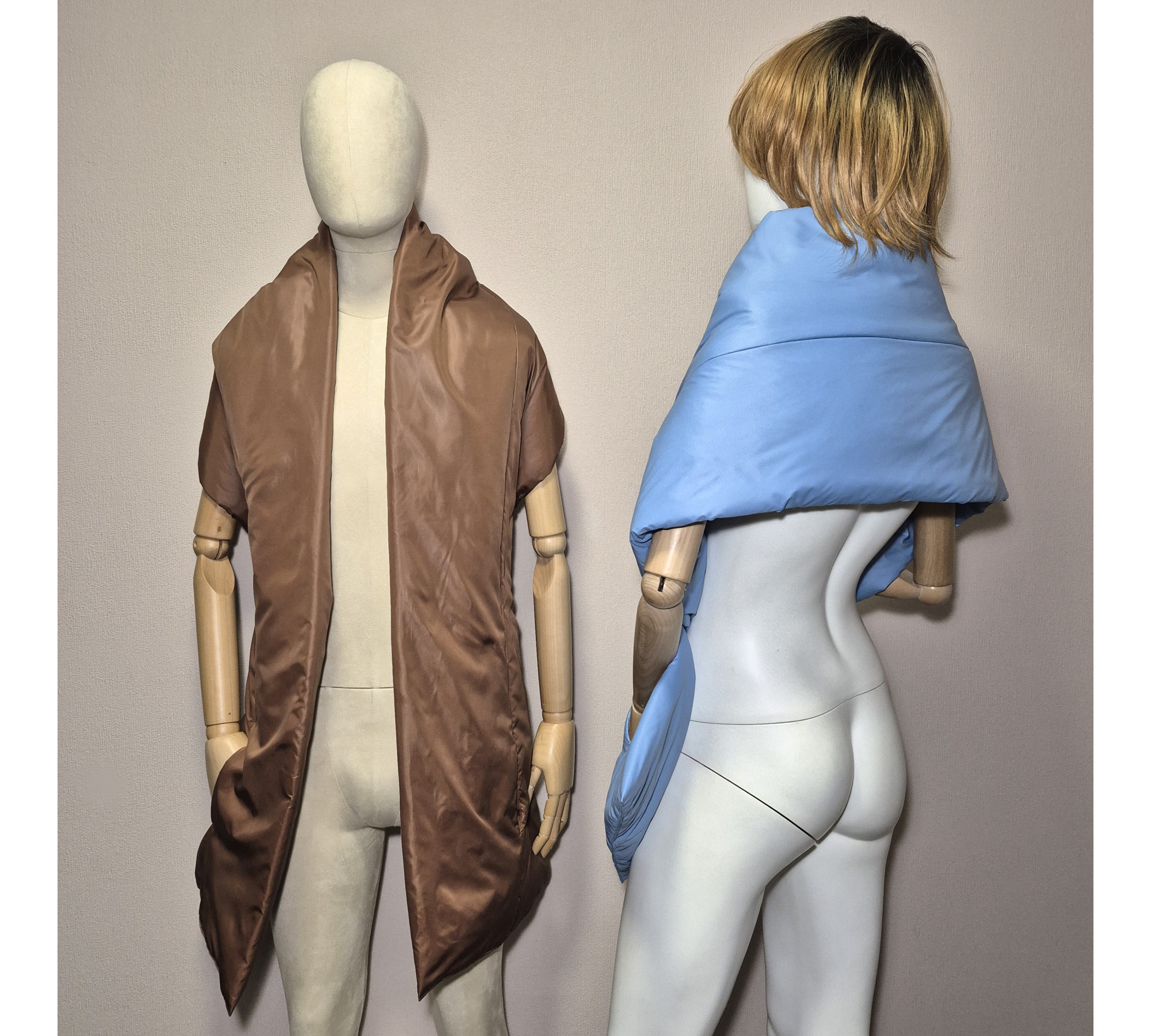 Puffer scarf with 2 pockets. Warm winter shawl