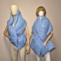 Winter Puffer scarf. Cape-wrap around the shoulders.