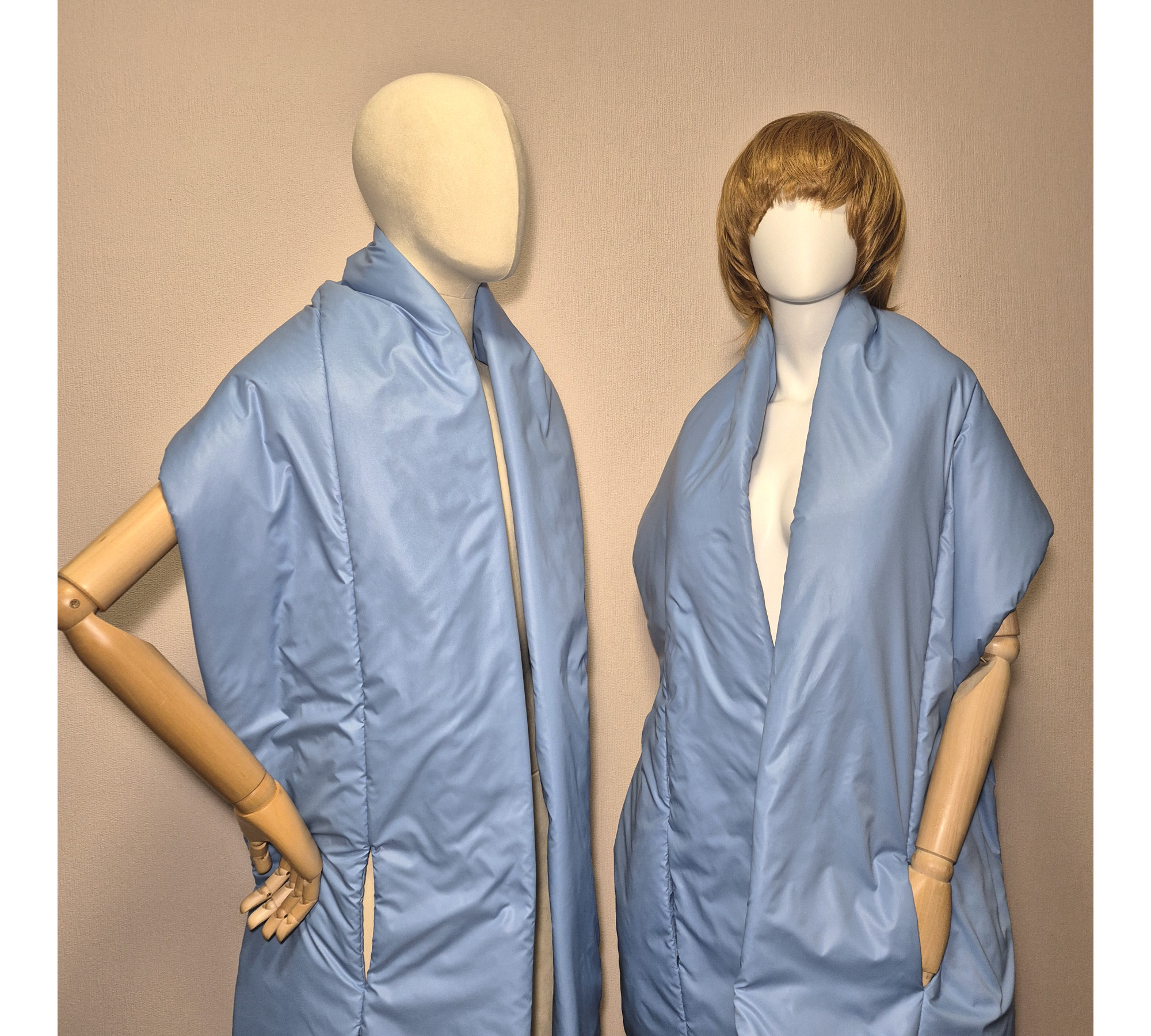 Puffer scarf with 2 pockets. Warm winter shawl