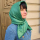 Hood scarf puffer. Warm quilted kerchief. Light down headdress. 
