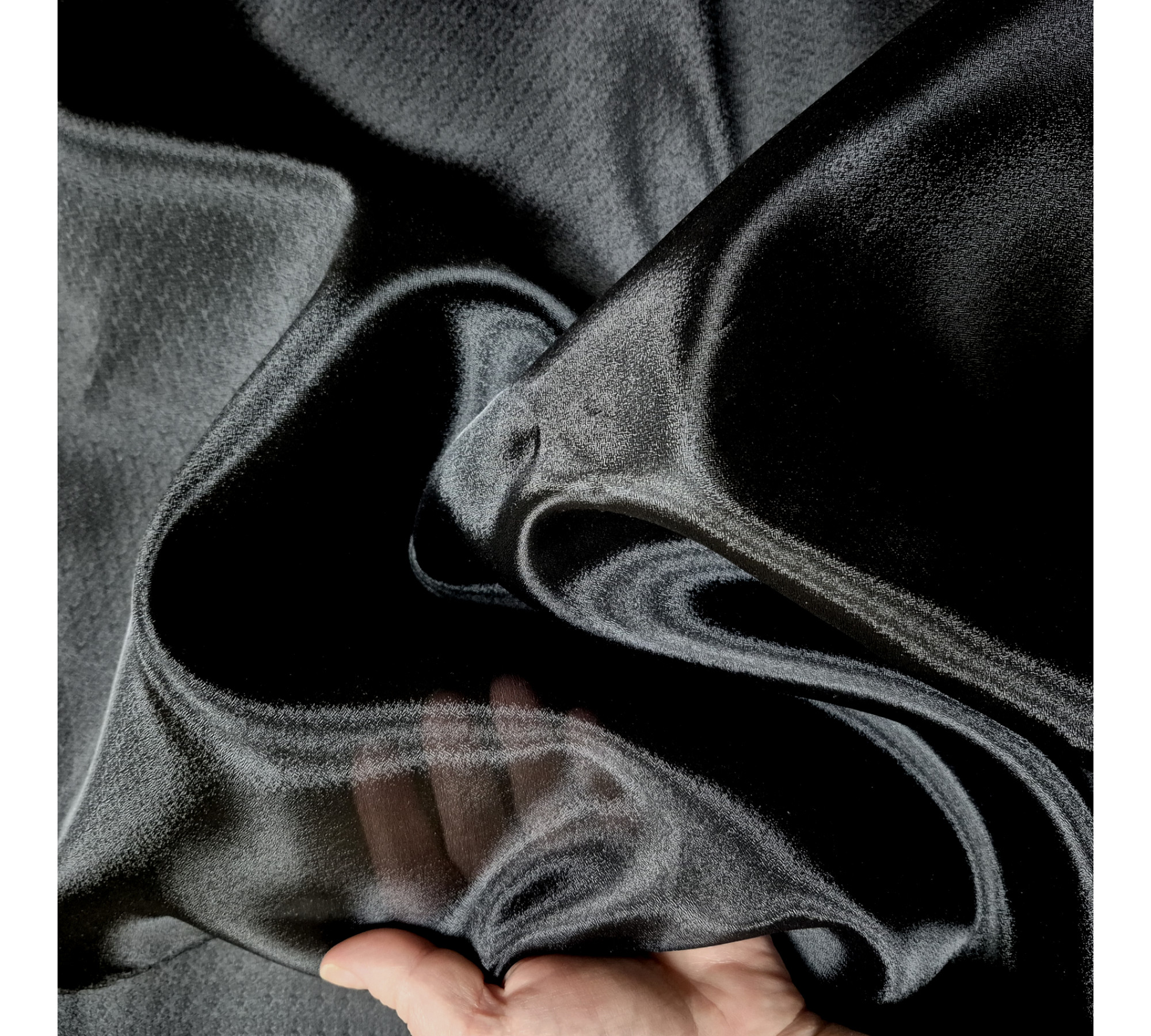 Black gothic style belted blouse a high neck, made of translucent organza.