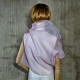 Pink asymmetrical blouse a high neck, made of translucent organza.