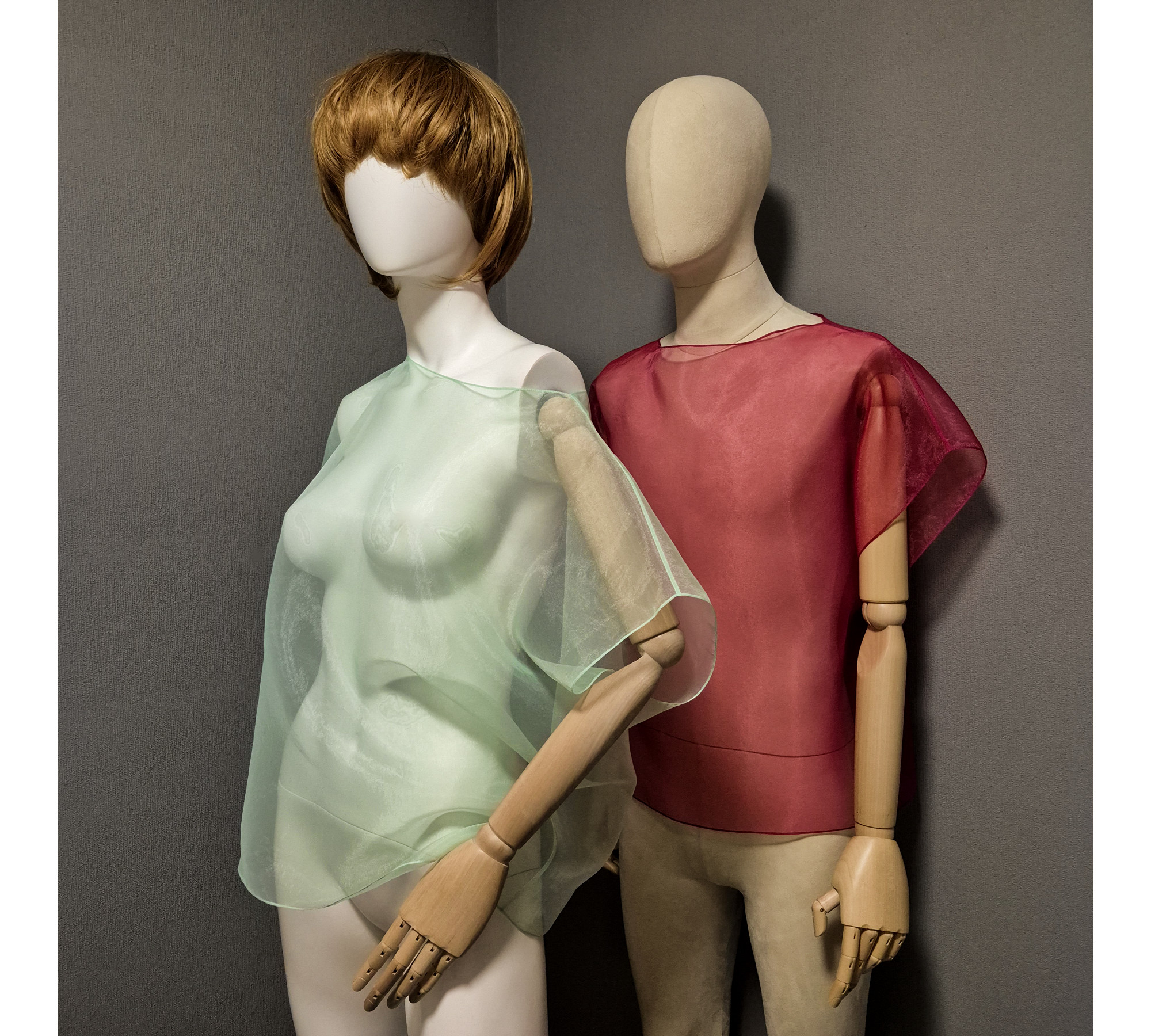 Elegant organza cape. A simple sheer blouse. Oversized cover up.