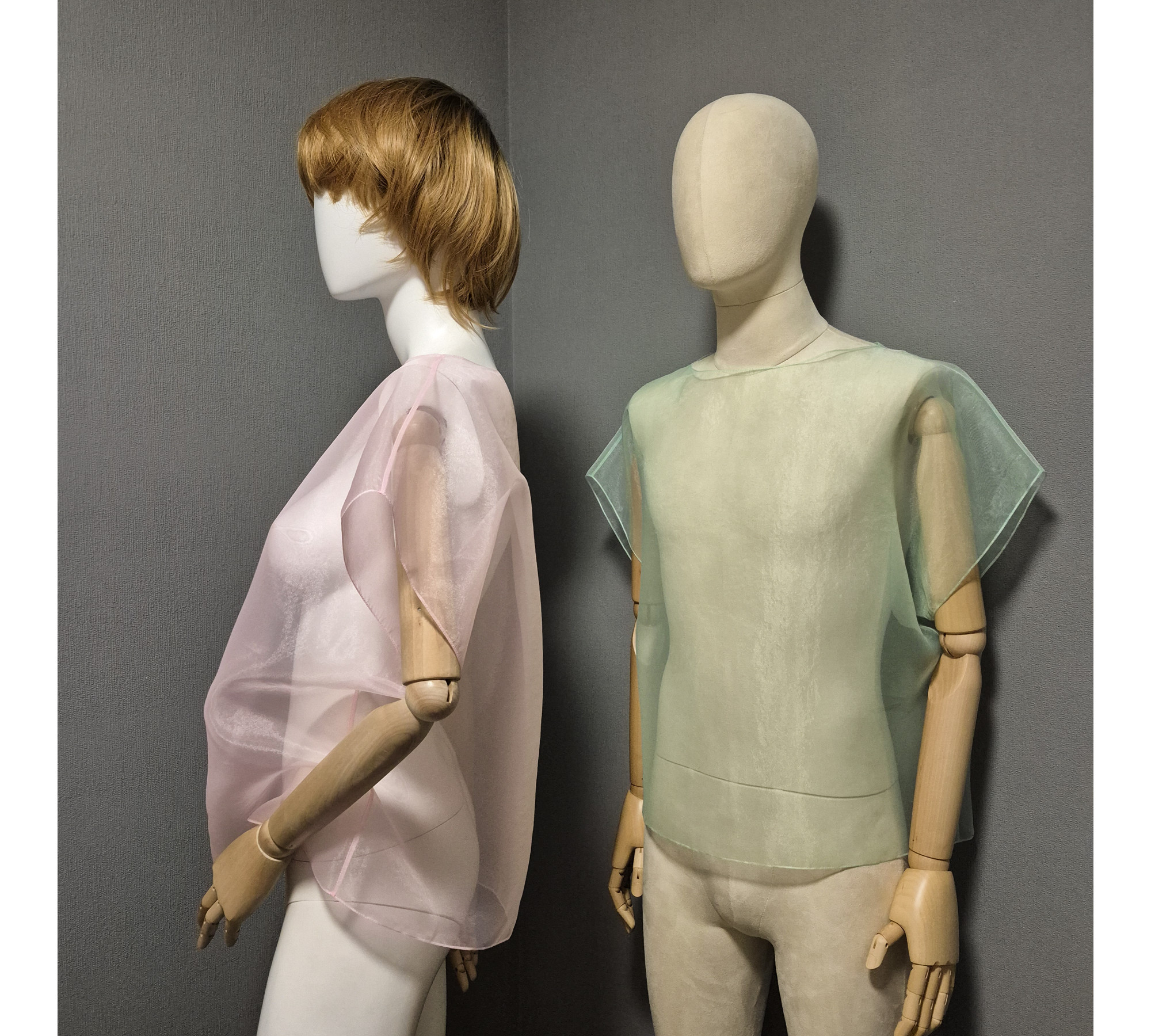 Elegant organza cape. A simple sheer blouse. Oversized cover up.