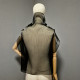 Men's sheer sleeveless high neck crinkled organza blouse