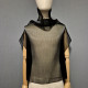 Men's sheer sleeveless high neck crinkled organza blouse