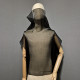 Men's sheer sleeveless high neck crinkled organza blouse