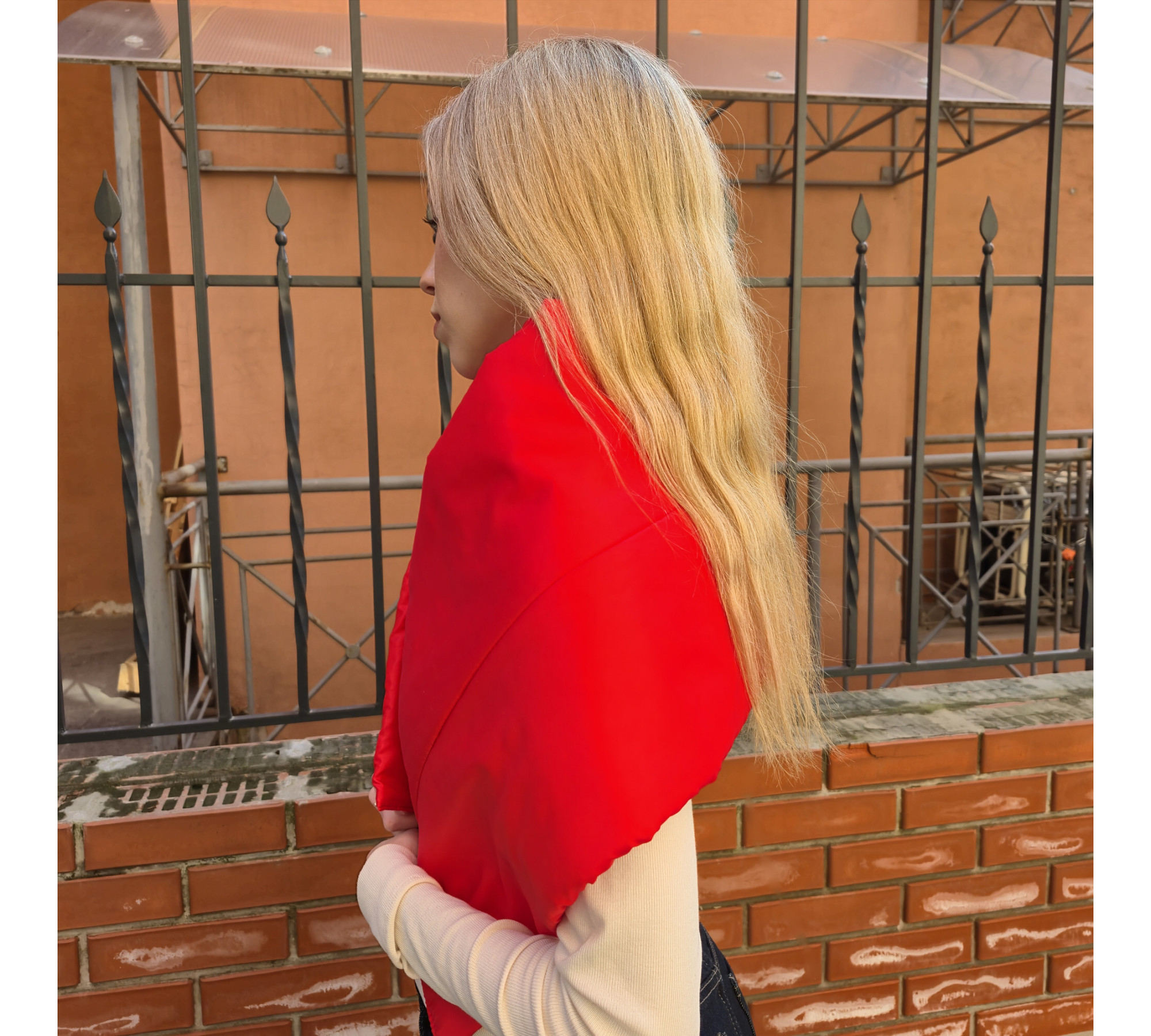 Winter puffer scarf. Plump neck warmer.