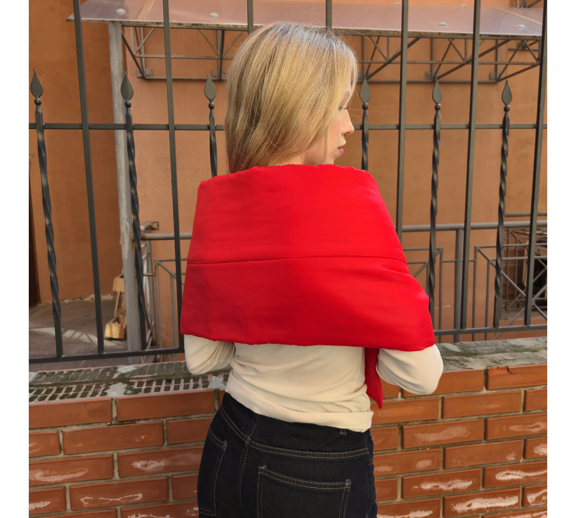 Winter puffer scarf. Plump neck warmer.