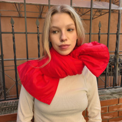  Windproof puffy scarf. Cozy winter accessory.