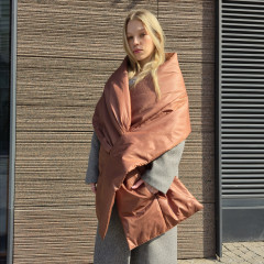 Winter Puffer scarf. Cape-wrap around the shoulders.