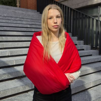 Twisted Puffer Scarf.